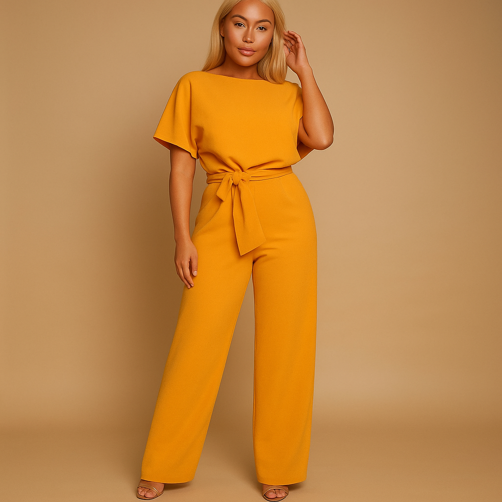 Damen Jumpsuit mit tailliertem Schnitt und Schnürdetail
