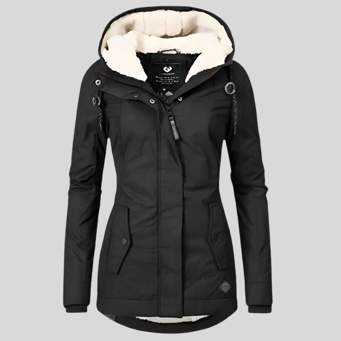 Lange Damen Winterjacke mit Kapuze – Warm & Wasserabweisend