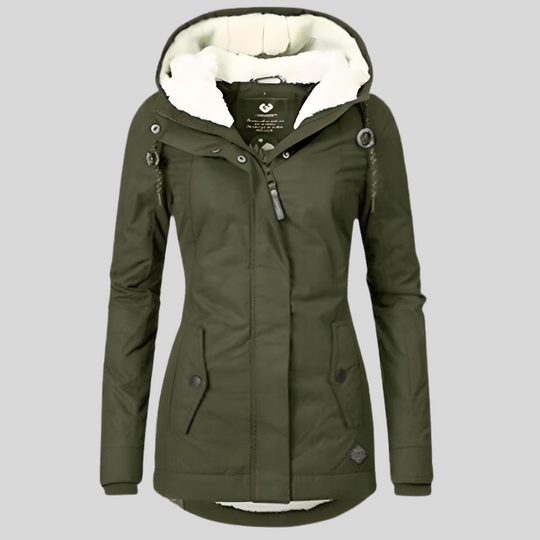 Lange Damen Winterjacke mit Kapuze – Warm & Wasserabweisend