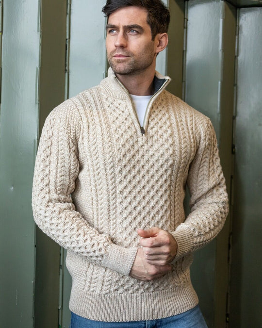 Herren Pullover mit Halbreißverschluss | Klassisches Strickdesign für den Alltag