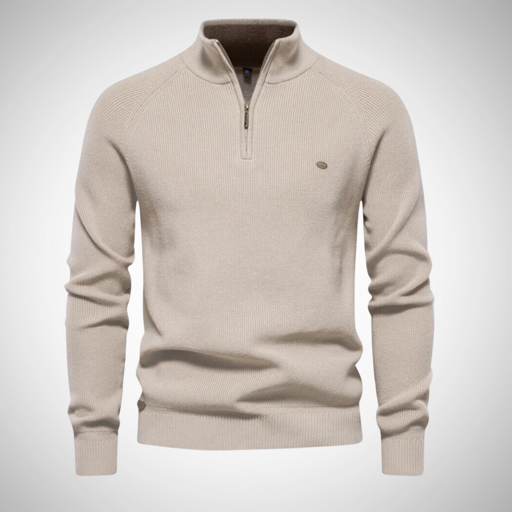 Herren Pullover mit Viertelreißverschluss | Stilvoller Strickpullover für jeden Anlass