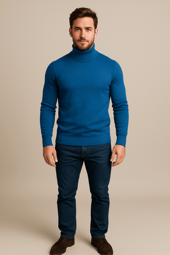 Herren Rollkragenpullover | Slim Fit Strickdesign mit klassischer Ausstrahlung