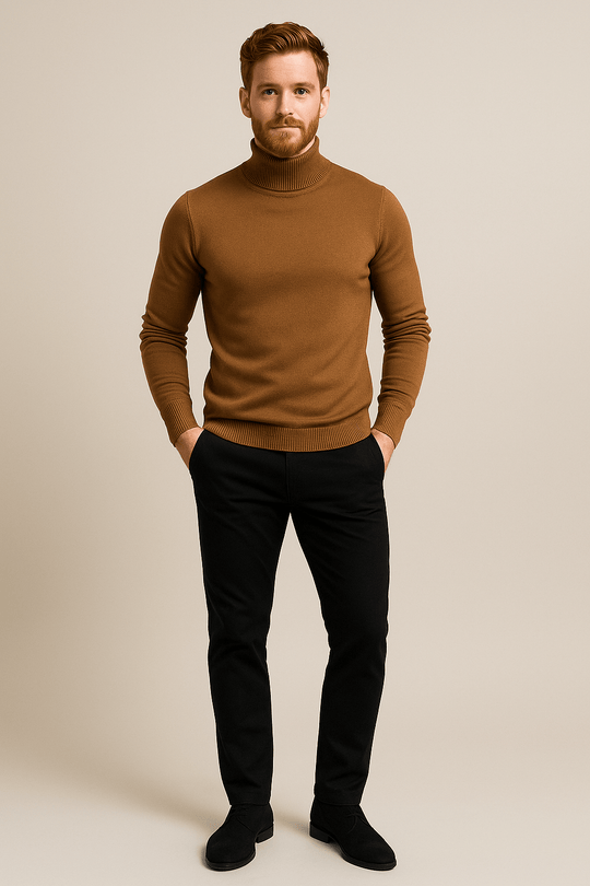 Herren Rollkragenpullover | Slim Fit Strickdesign mit klassischer Ausstrahlung
