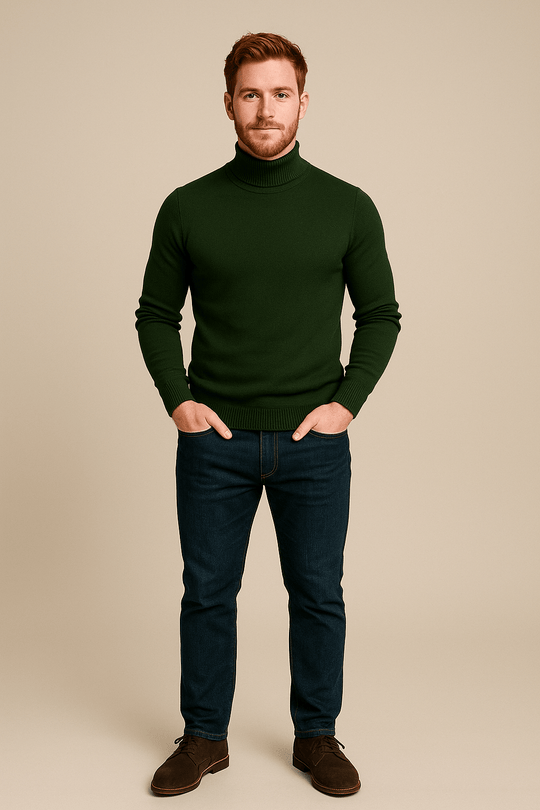 Herren Rollkragenpullover | Slim Fit Strickdesign mit klassischer Ausstrahlung