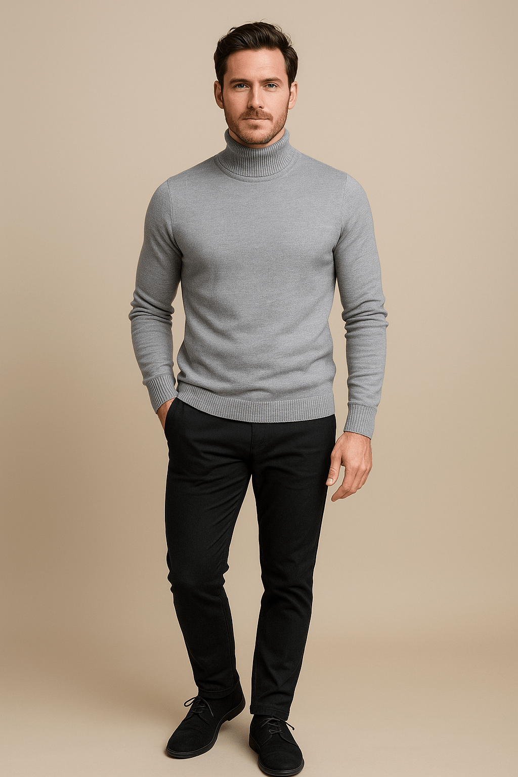 Herren Rollkragenpullover | Slim Fit Strickdesign mit klassischer Ausstrahlung