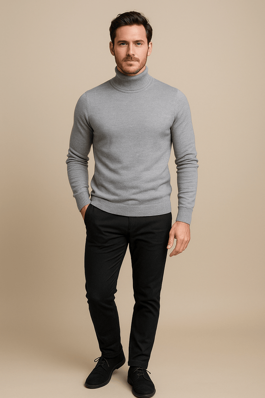 Herren Rollkragenpullover | Slim Fit Strickdesign mit klassischer Ausstrahlung
