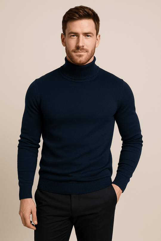 Herren Rollkragenpullover | Slim Fit Strickdesign mit klassischer Ausstrahlung