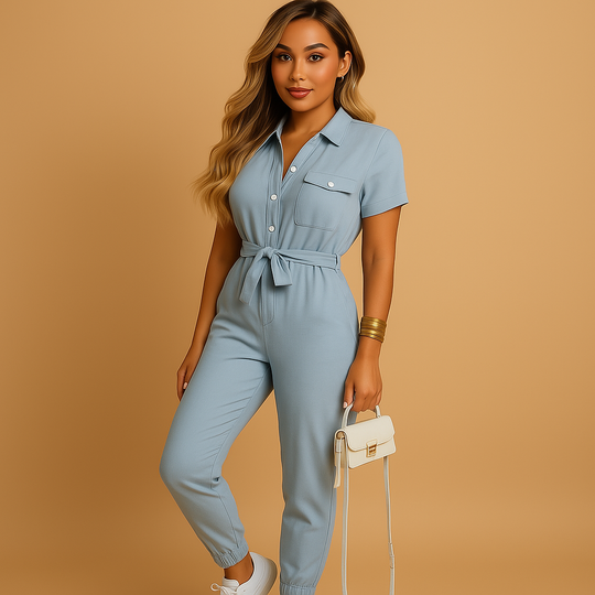 Taillierter Damen Jumpsuit mit Knopfleiste und eleganter Passform