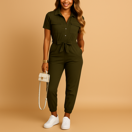 Taillierter Damen Jumpsuit mit Knopfleiste und eleganter Passform
