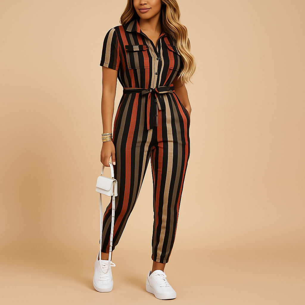 Taillierter Damen Jumpsuit mit Knopfleiste und eleganter Passform