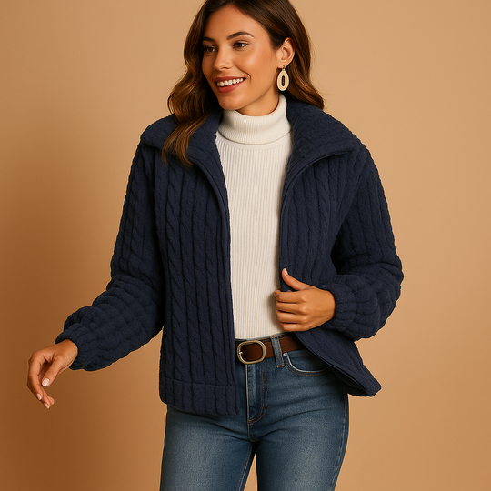 Damen Fleece Weste Lang mit Stehkragen – Warm & Bequem für Herbst und Winter
