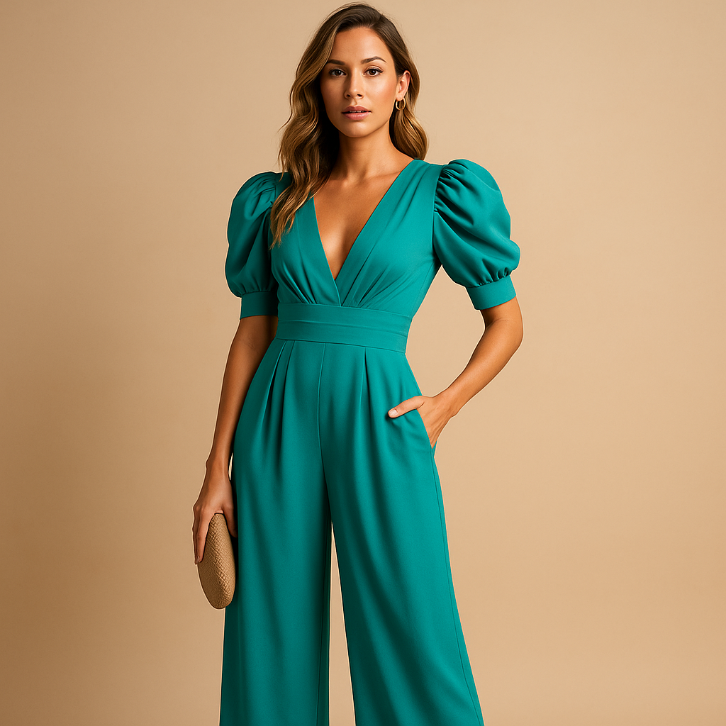 Eleganter Damen Jumpsuit lang mit taillierter Passform