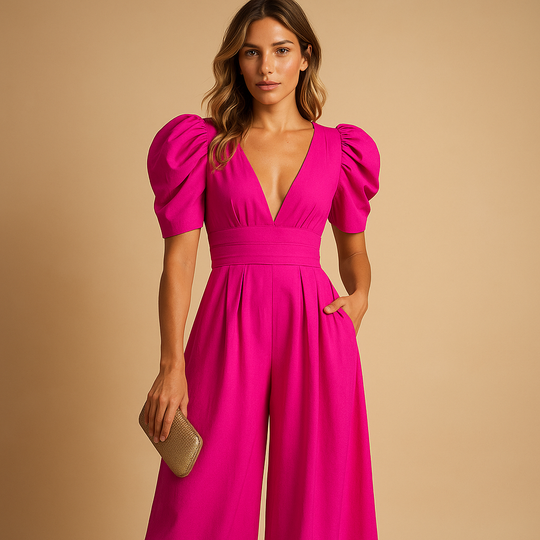 Eleganter Damen Jumpsuit lang mit taillierter Passform