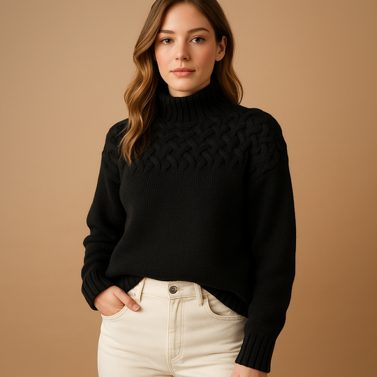 Damen Long Pullover mit Rollkragen | Eleganter Komfort
