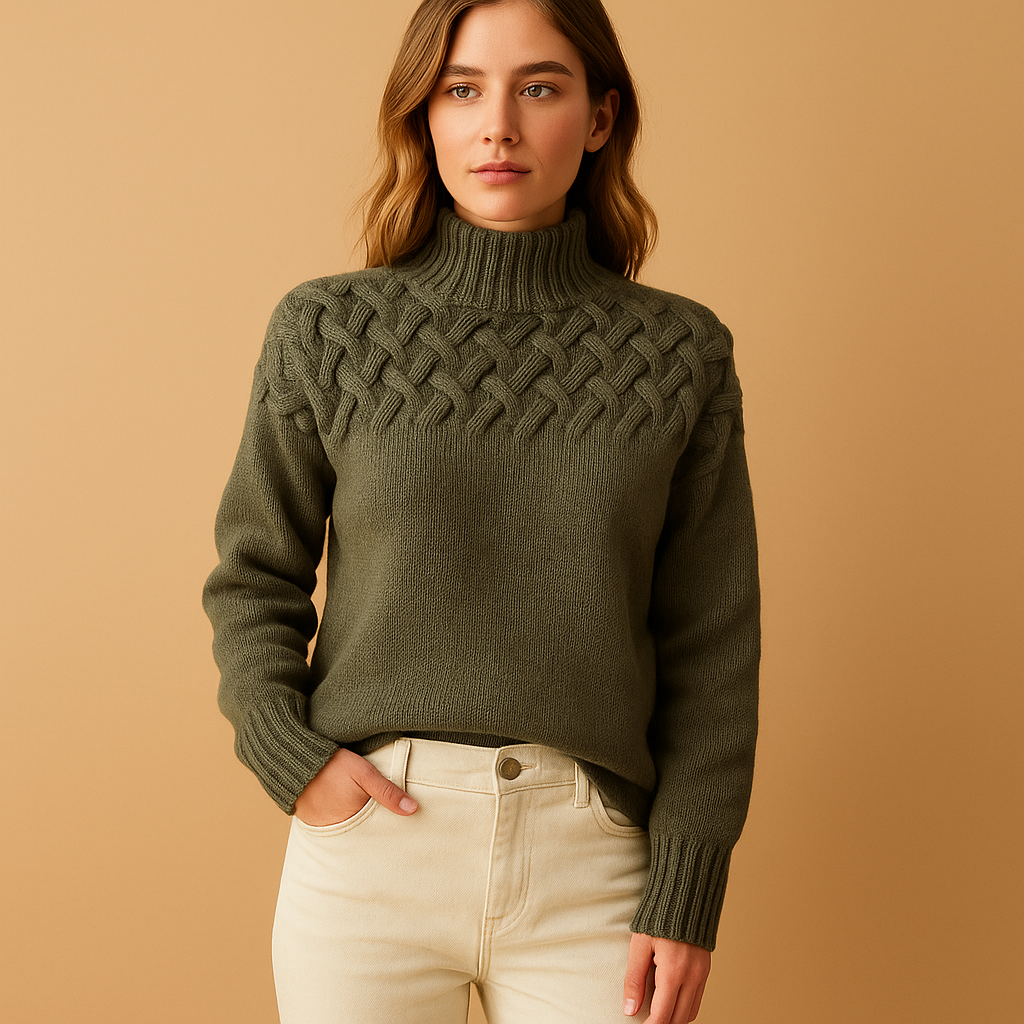 Damen Long Pullover mit Rollkragen | Eleganter Komfort