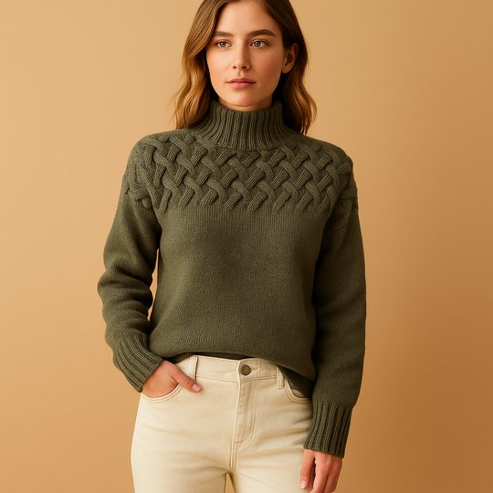 Damen Long Pullover mit Rollkragen | Eleganter Komfort