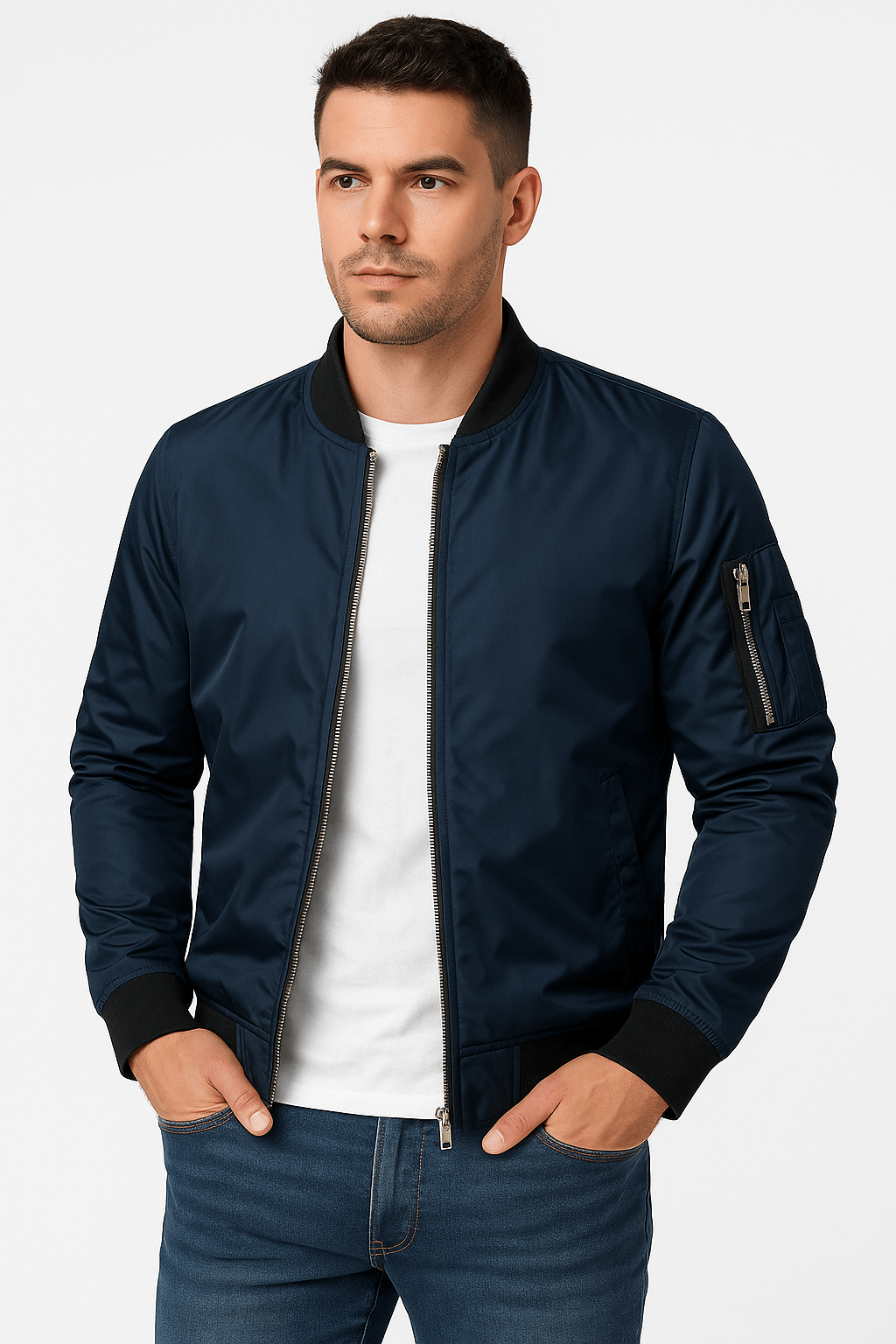 Leichte Herren Bomberjacke – Übergangsjacke mit modernem Schnitt