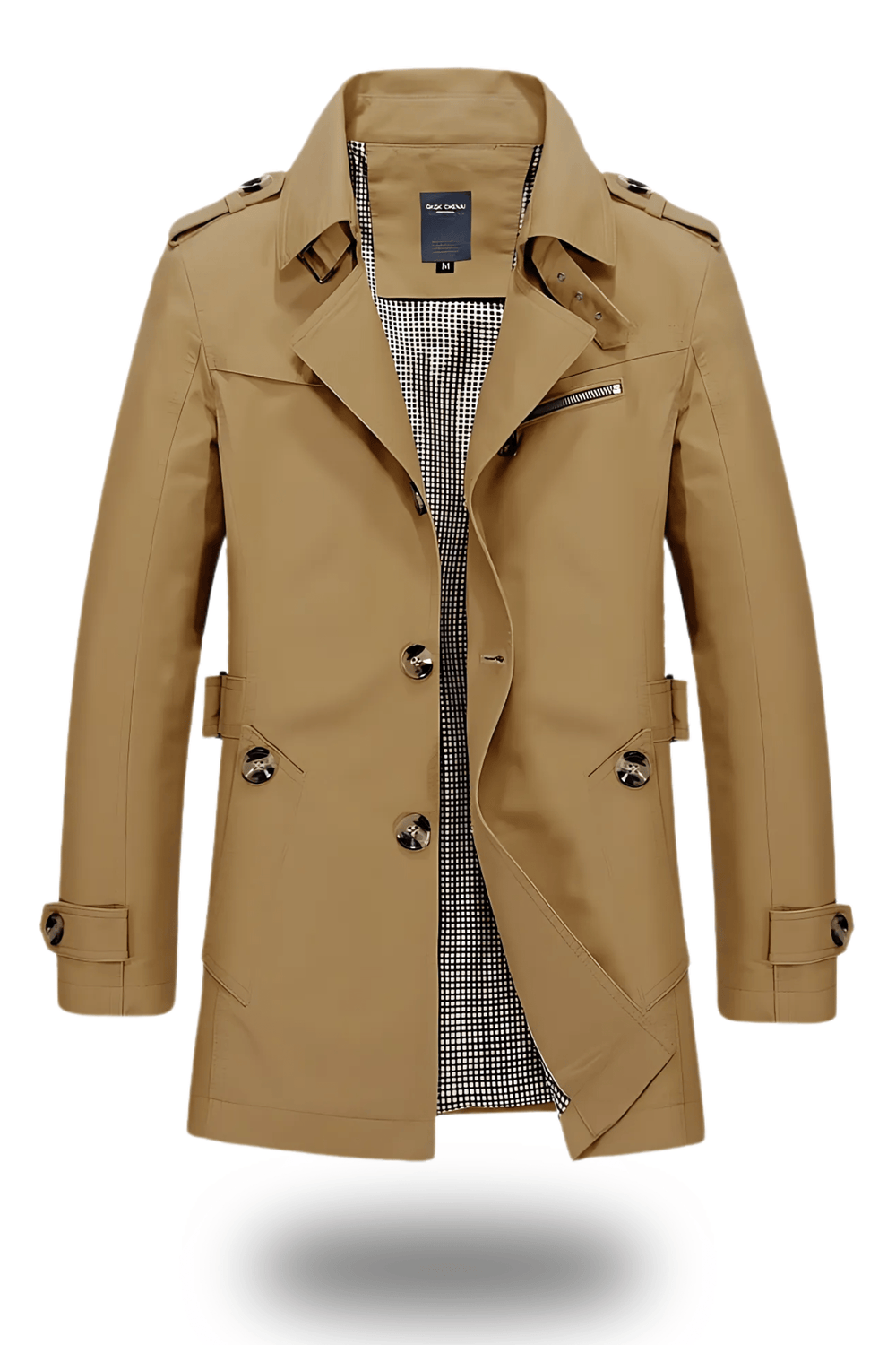 Klassischer Herren Trenchcoat mit Kragen – Eleganter Mantel für jeden Anlass