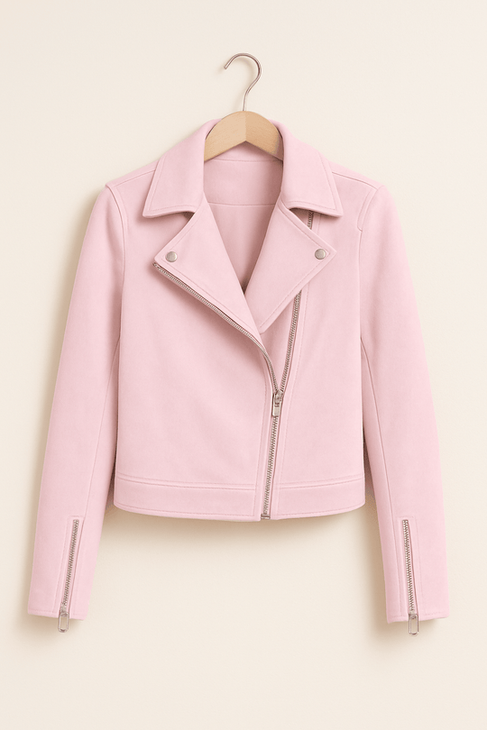 Damen Bikerjacke in Wildlederoptik – Stilvoll & Modern