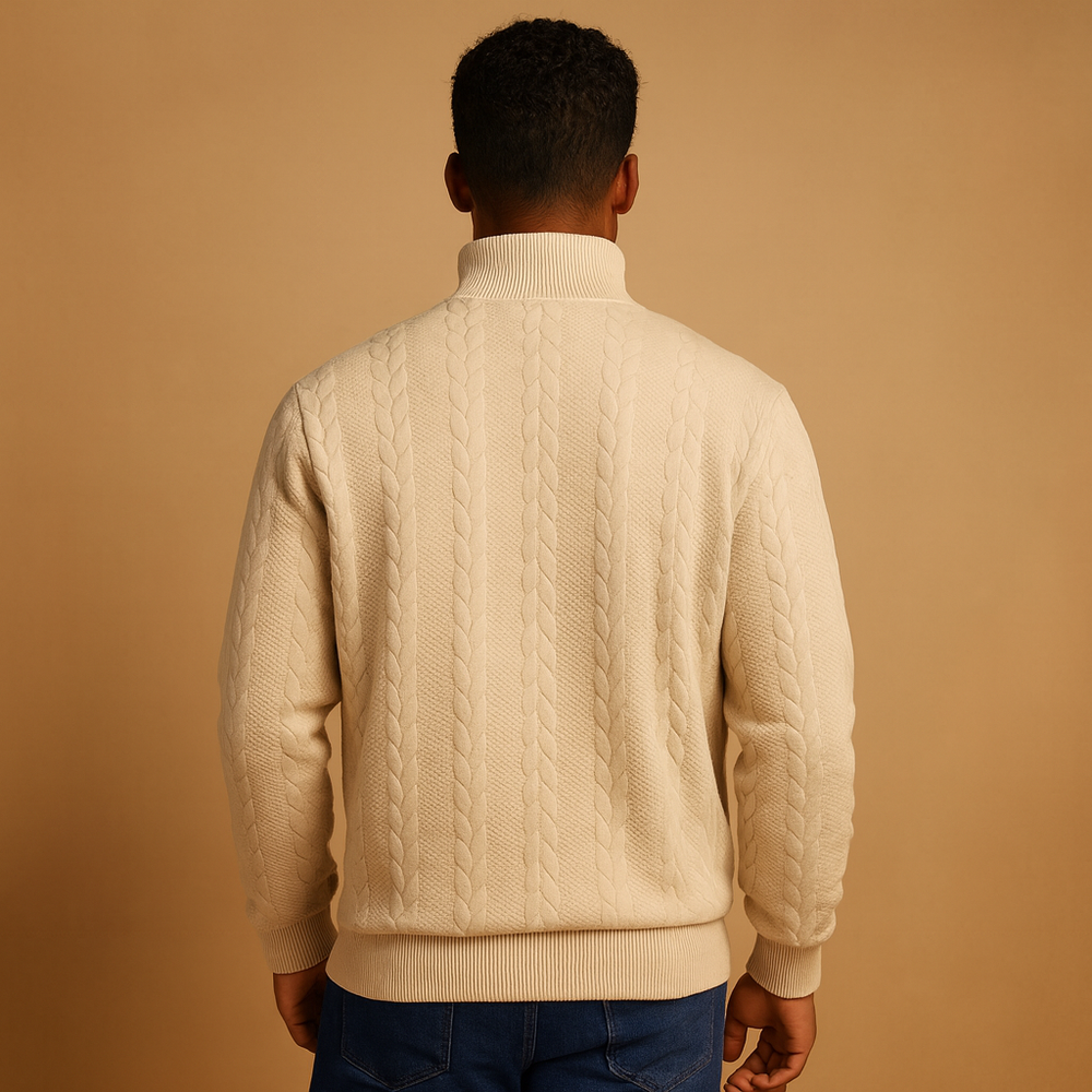 Pullover mit Viertelreißverschluss und Relaxed Fit für Herren