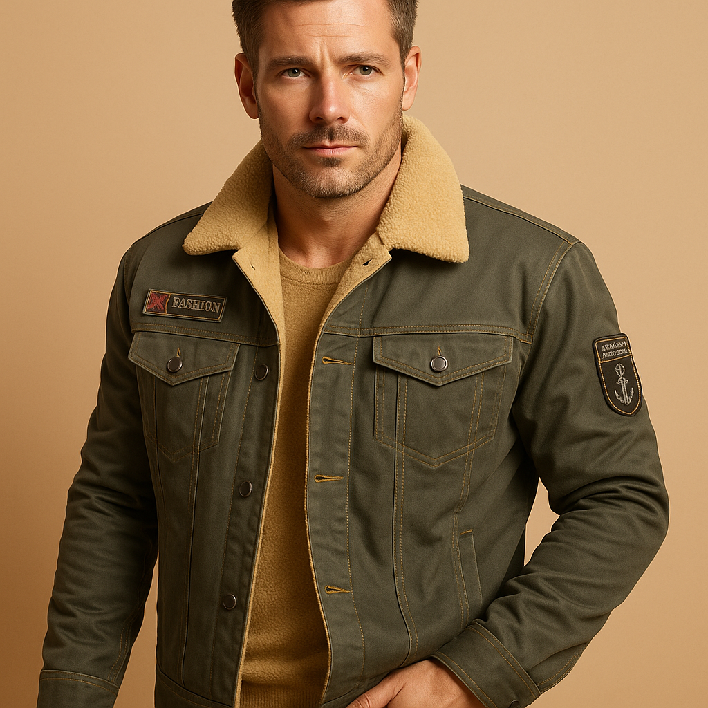 Gefütterte Herrenjacke mit sportlichem Schnitt