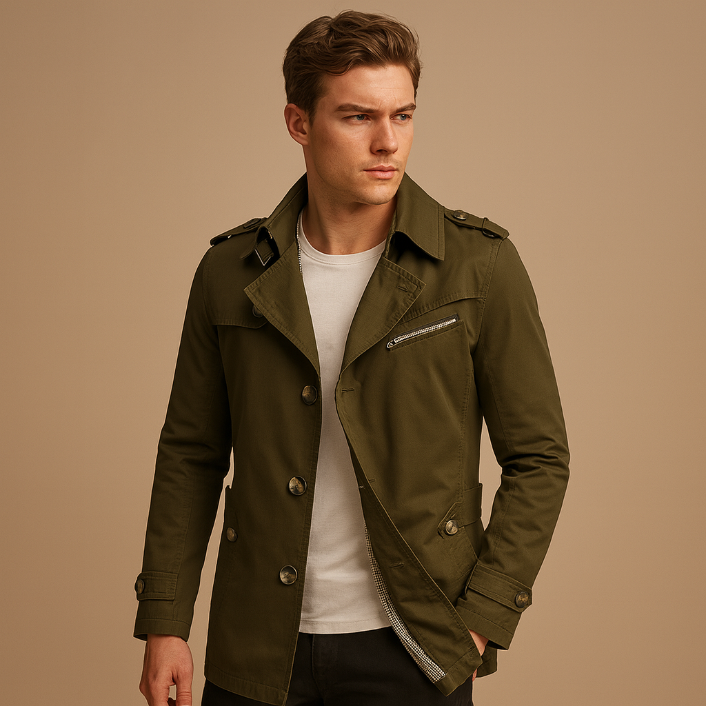 Wasserabweisender Trenchcoat für Herren – Klassisches Design