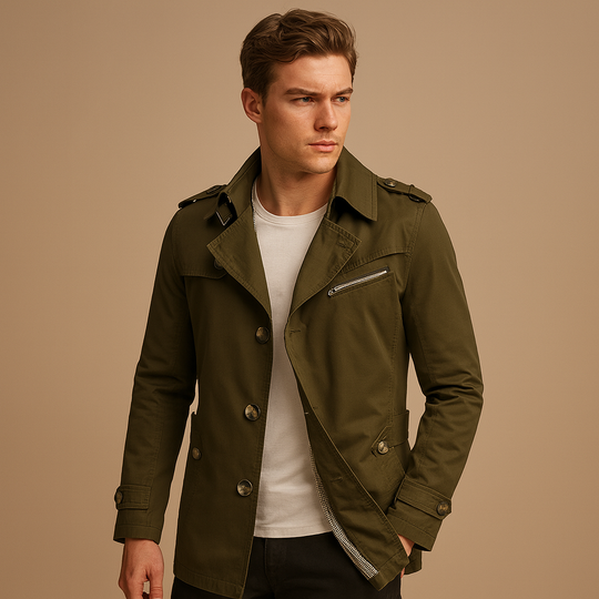 Wasserabweisender Trenchcoat für Herren – Klassisches Design