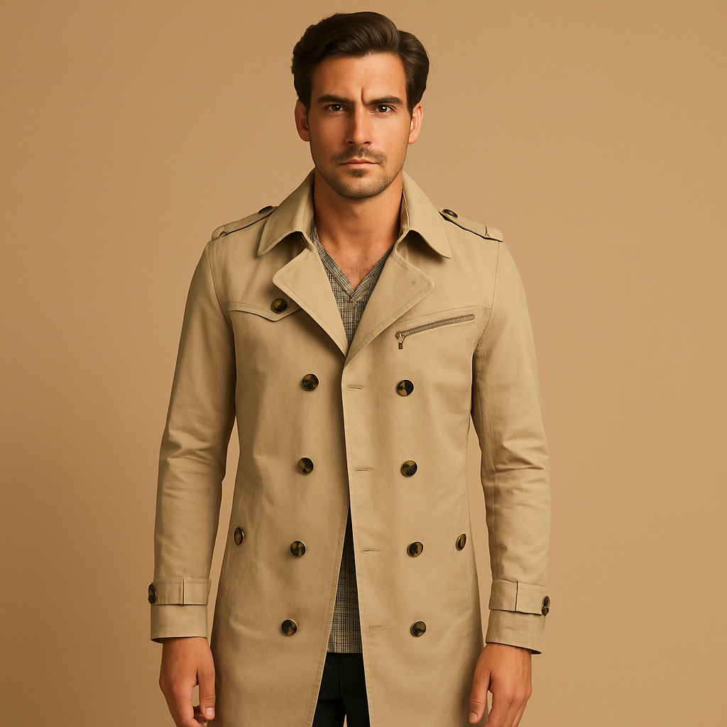 Wasserabweisender Trenchcoat für Herren – Klassisches Design