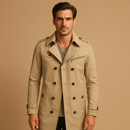 Wasserabweisender Trenchcoat für Herren – Klassisches Design