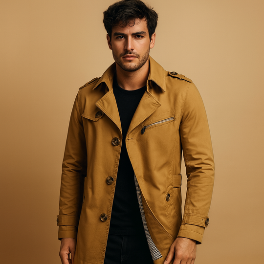 Wasserabweisender Trenchcoat für Herren – Klassisches Design