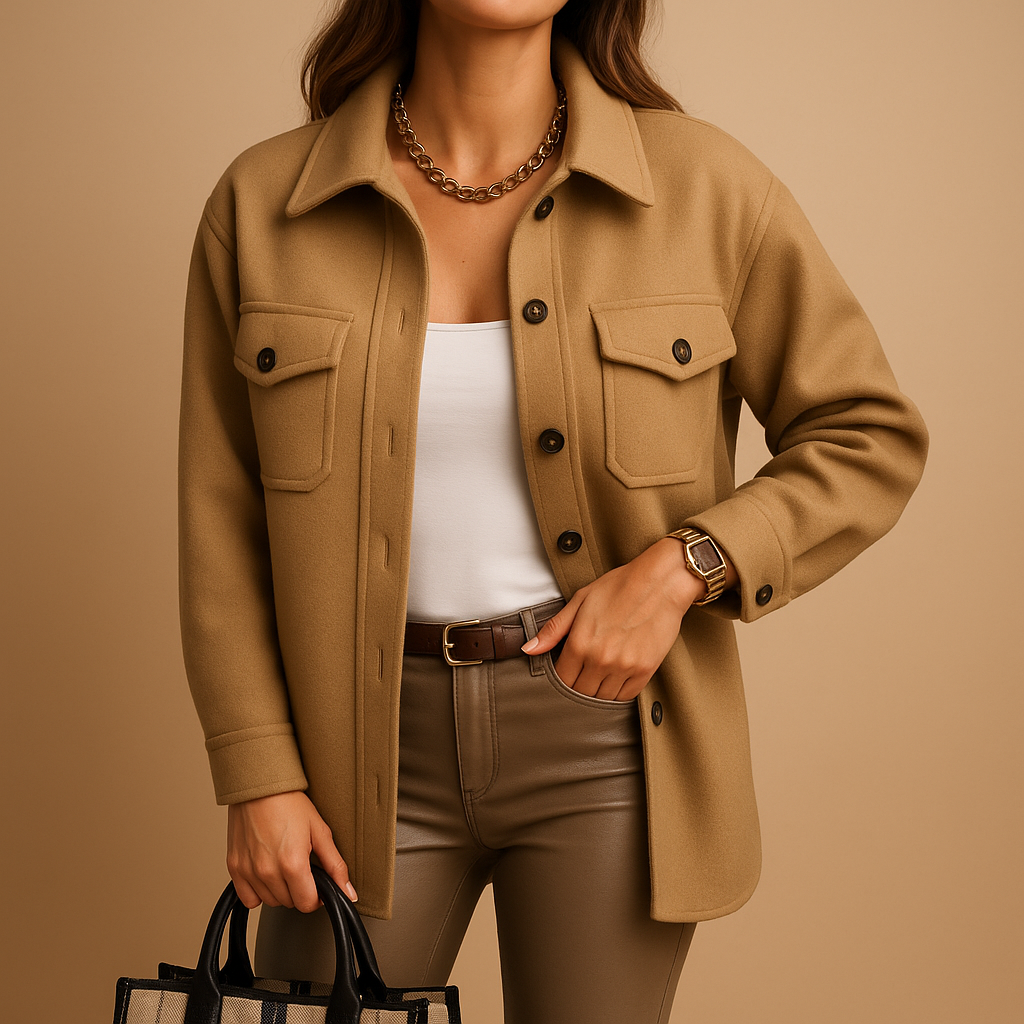 Wind- und Wasserabweisende Damenjacke | Mit Kragen und Knopfleiste