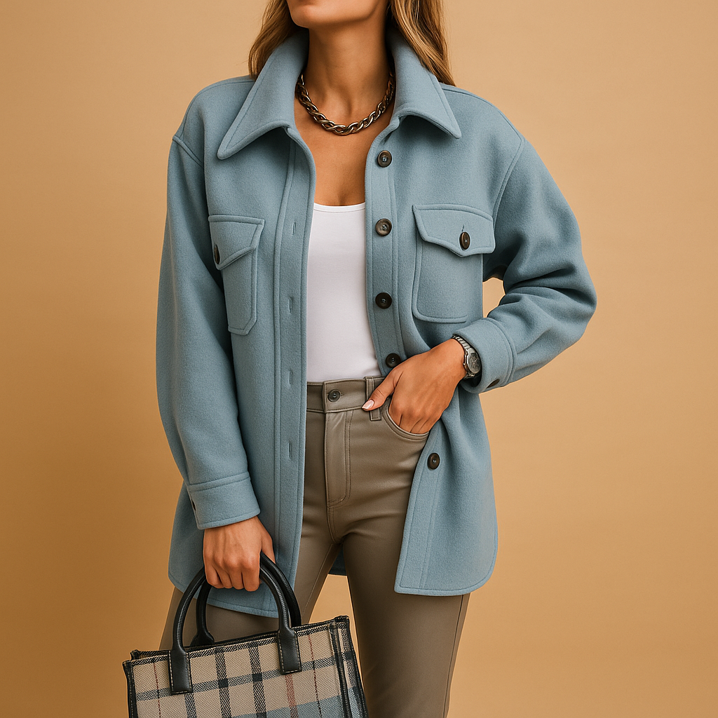 Wind- und Wasserabweisende Damenjacke | Mit Kragen und Knopfleiste