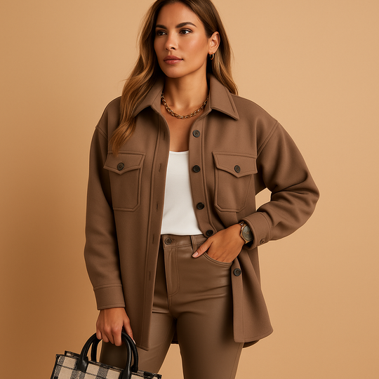 Wind- und Wasserabweisende Damenjacke | Mit Kragen und Knopfleiste