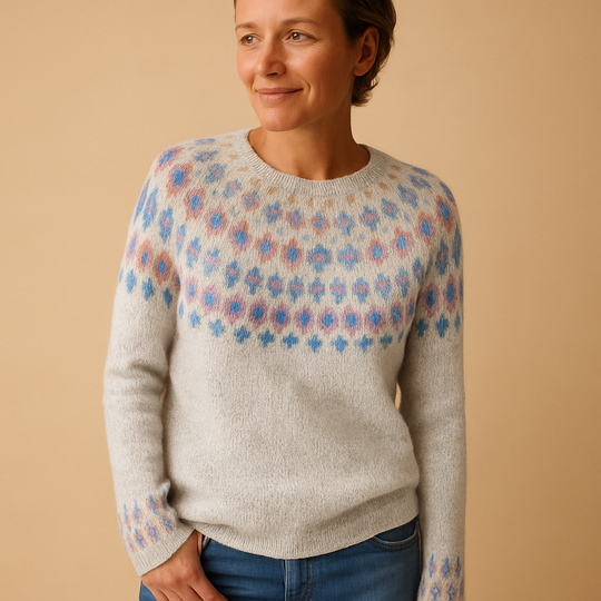 Damen Pullover mit einzigartigem Print – Warm & Stilvoll