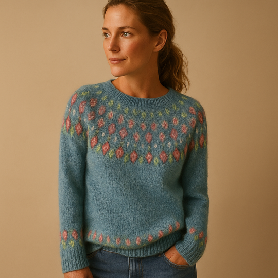 Damen Pullover mit einzigartigem Print – Warm & Stilvoll