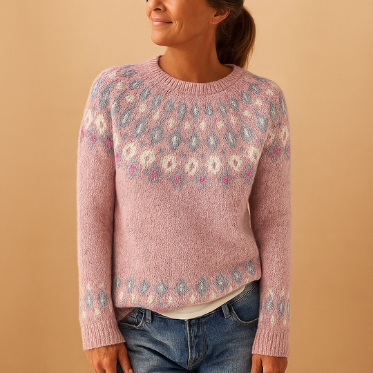 Damen Pullover mit einzigartigem Print – Warm & Stilvoll