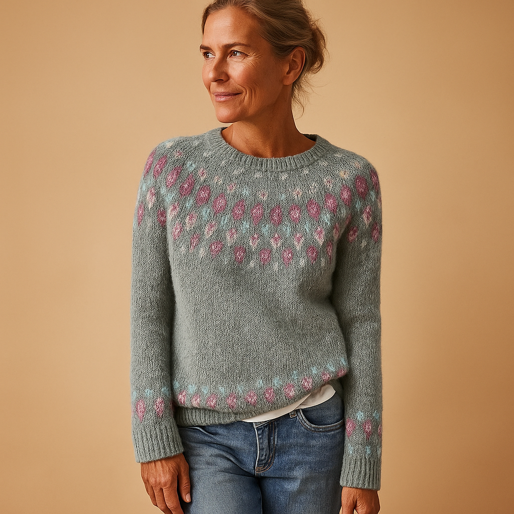 Damen Pullover mit einzigartigem Print – Warm & Stilvoll